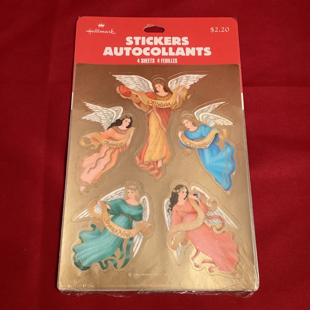 Vintage NOS Hallmark Stickers four sheets package made in Canada